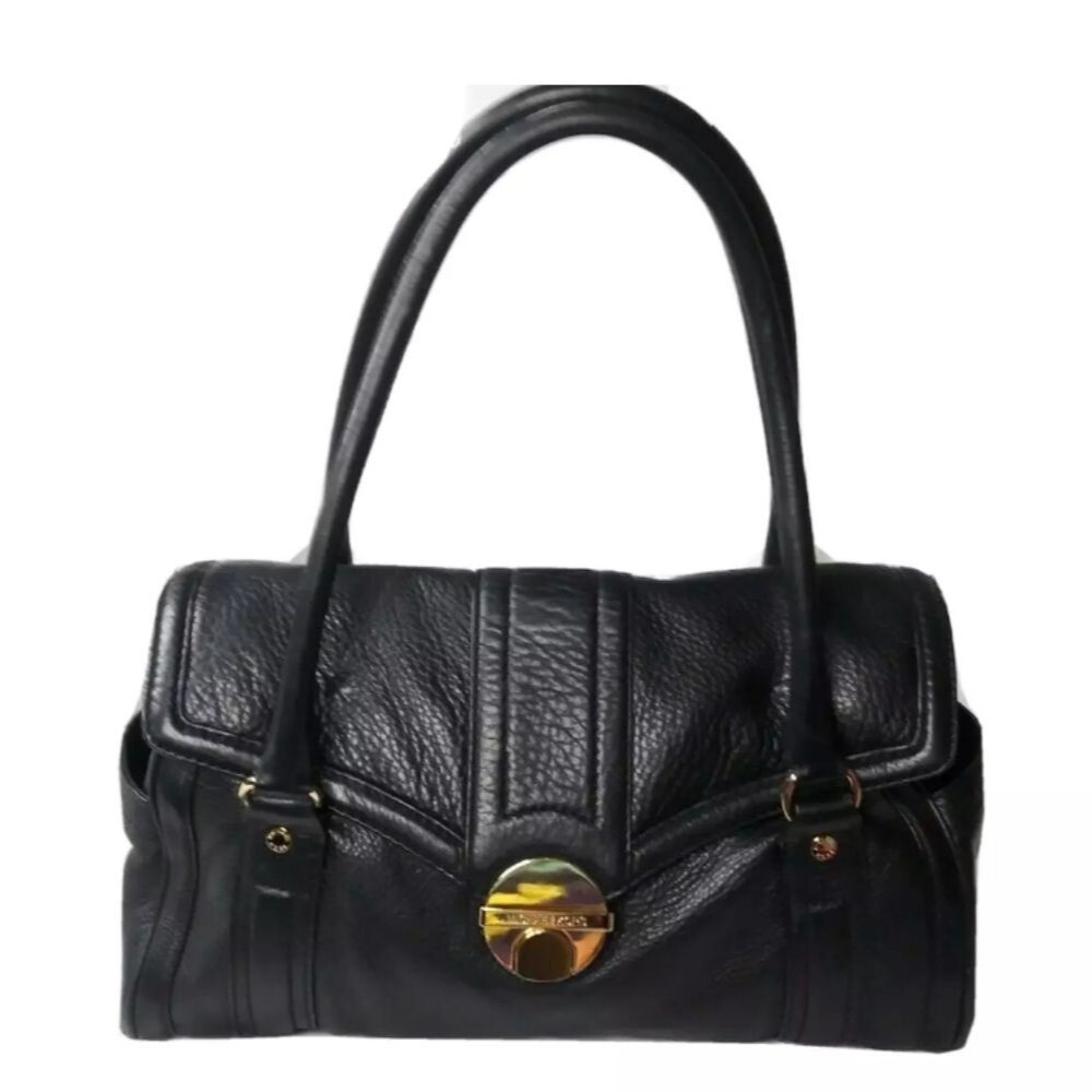 Michael Kors Handbag Black Pebbled Leather Satchel Large Purse